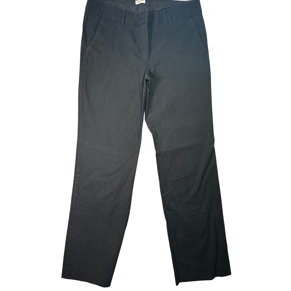 J.Crew Stretch Cotton Trousers Black Office Workwear 8R Minimalist Career